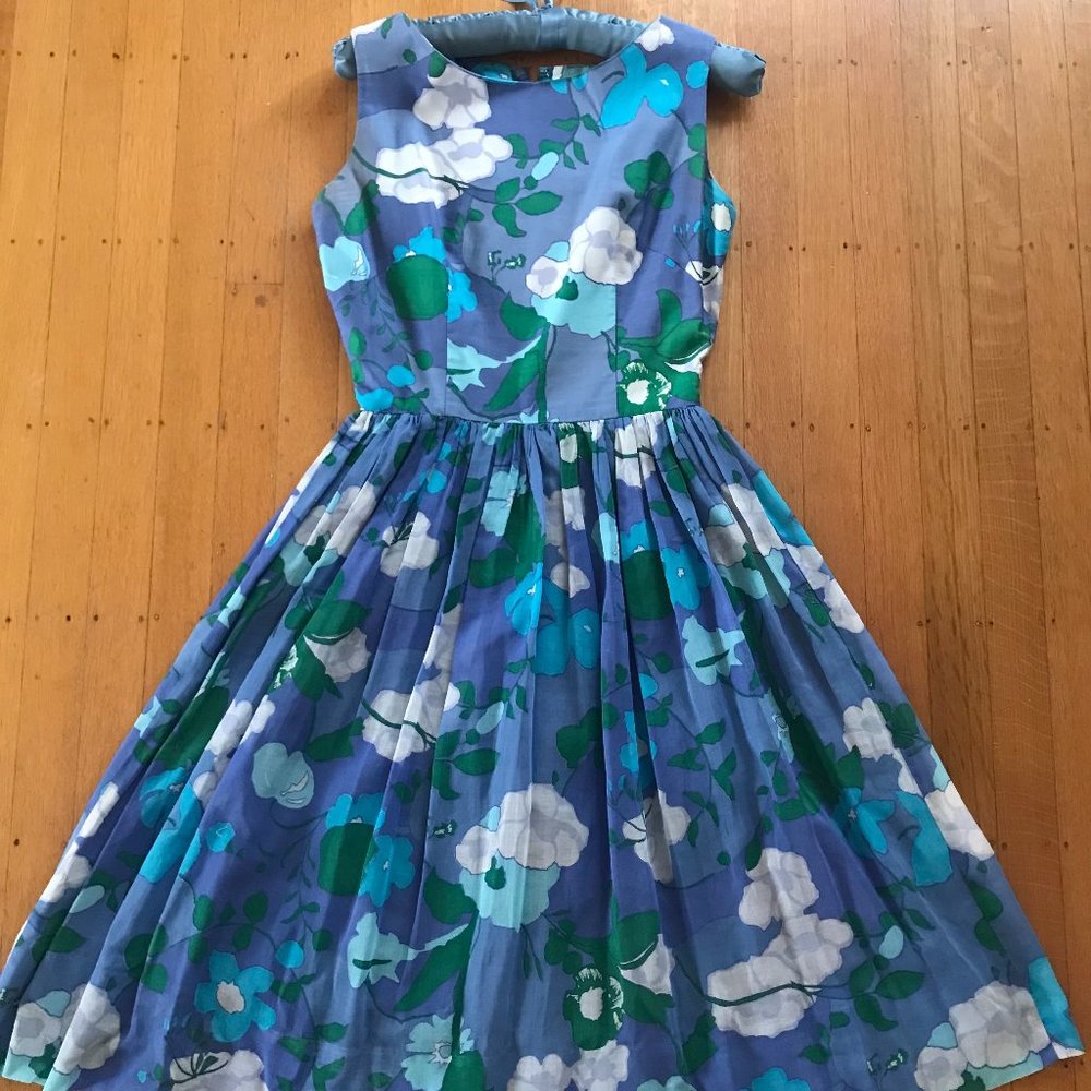 Vintage-Alice Junior-1950s Floral Dress-Small